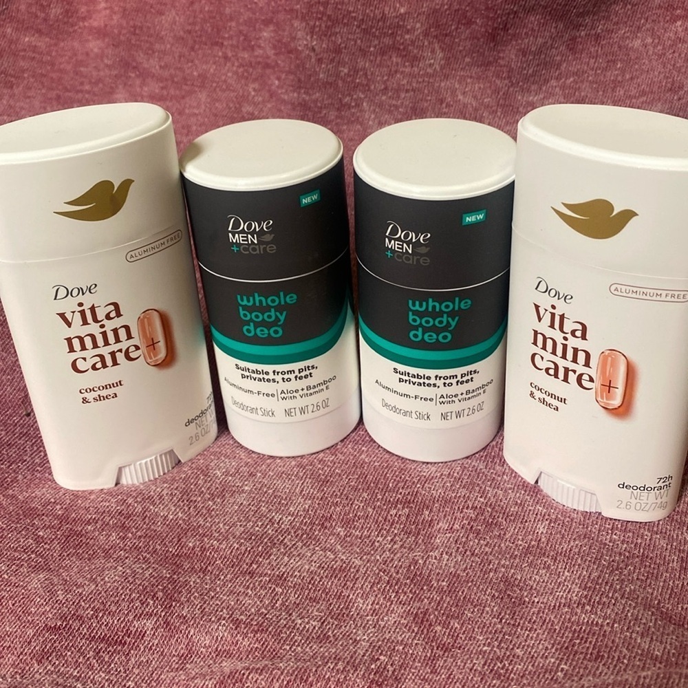 His & Hers Dove Natural Deodorant Bundle New!  Aluminum Free